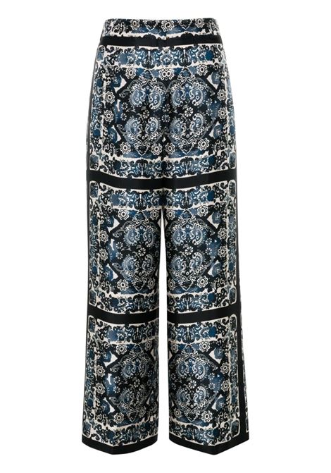 Blue medallion-print trousers - women 'S MAXMARA | 2419131203600001